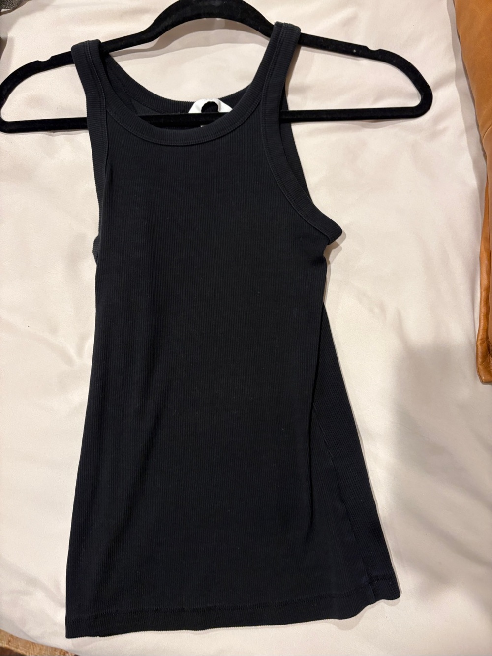 H&M Black Ribbed Tank Top - Slim Racerback Style